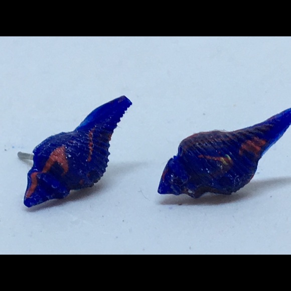 Unique Handmade Polymer Clay Sea Shell Earrings - Picture 6 of 8